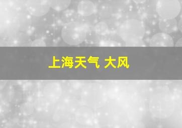 上海天气 大风